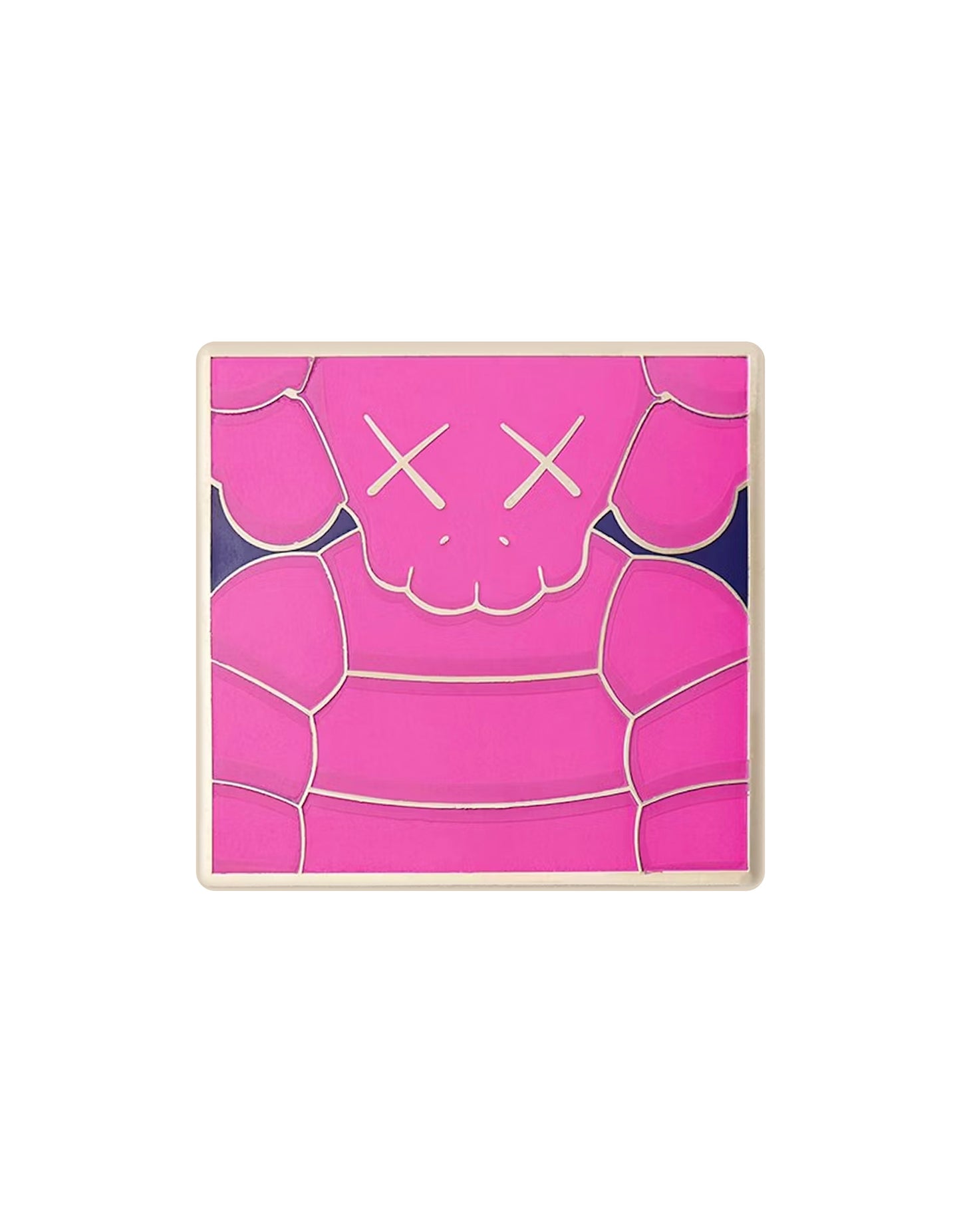 KAWS - Brooklyn Museum WHAT PARTY Square Magenta Enamel Pin