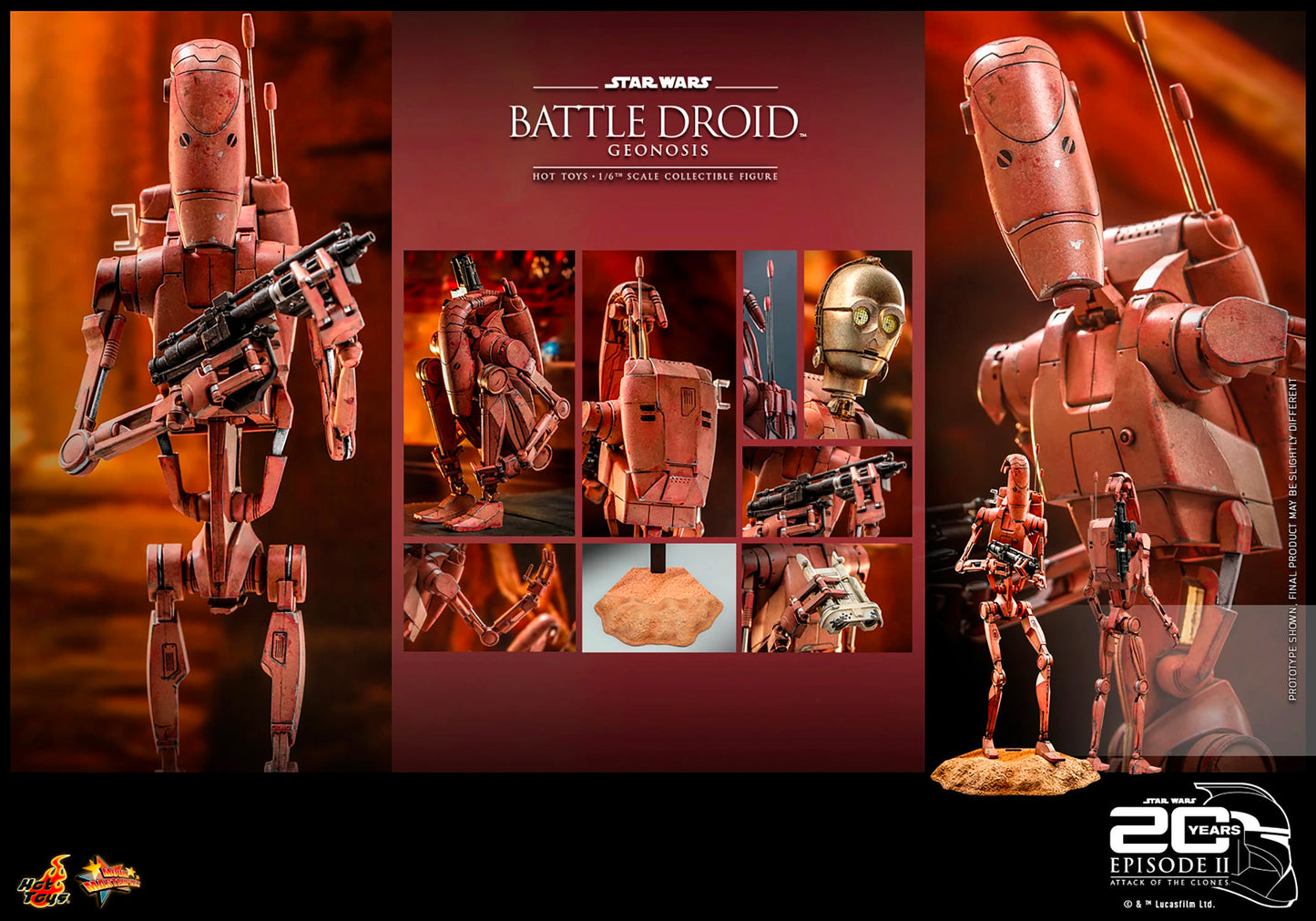 Hot Toys x Sideshow Collectibles: Star Wars - Battle Droid (Geonosis) Sixth Scale Figure