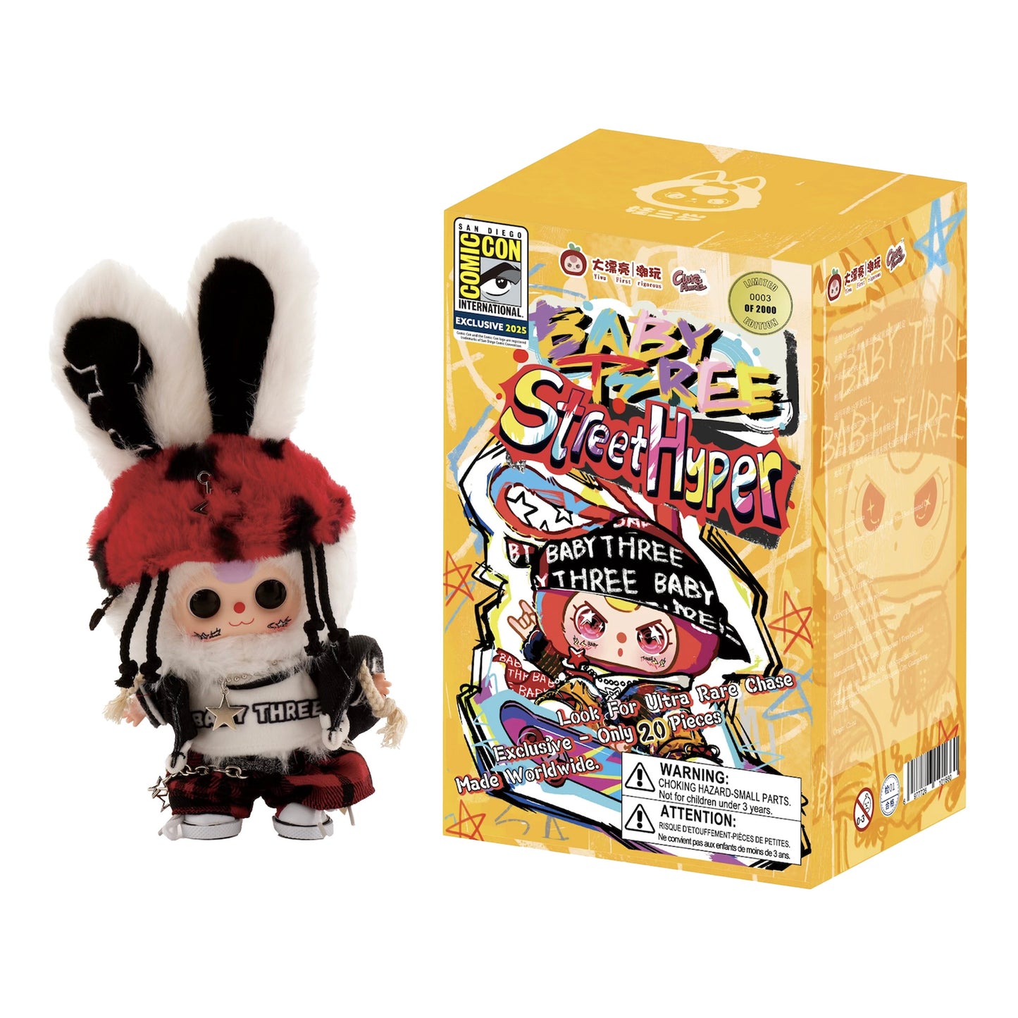 Baby Three "Street Hyper" Vinyl Plush "Orange" Blind Box SDCC 2025 Exclusive by UCC