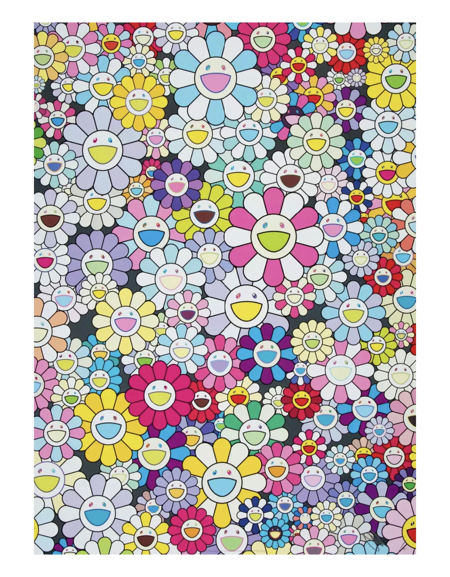 Takashi Murakami - Champagne Supernova: Pink and White Stripes, 2013