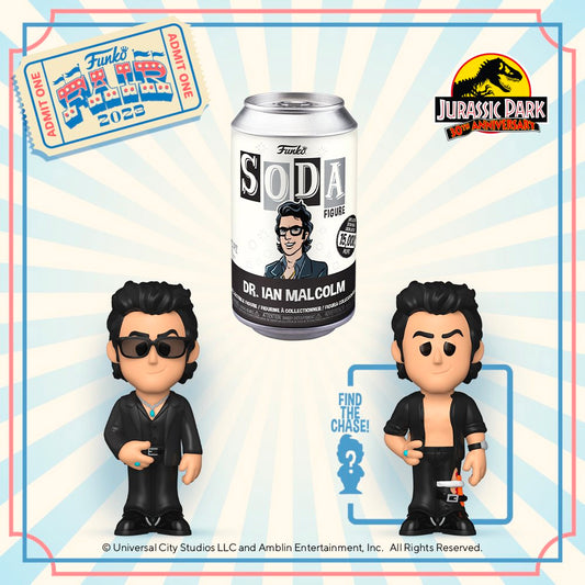 Funko Vinyl SODA: Jurassic Park Dr. Ian Malcolm 15,000 (1 in 6 Chance at Chase)