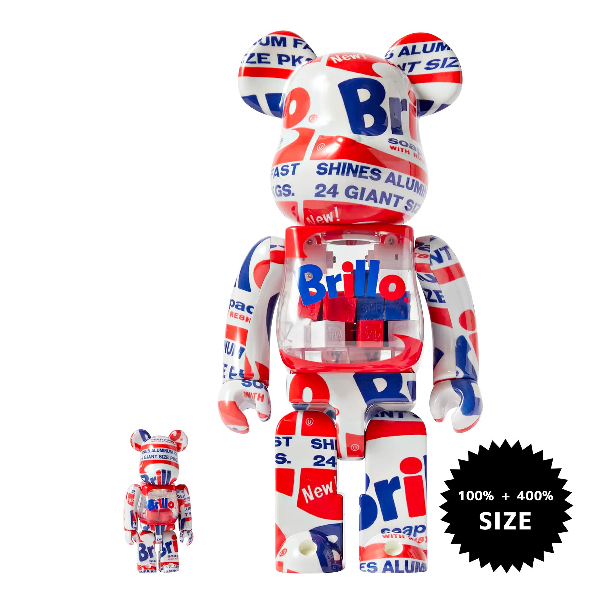 Medicom Bearbrick 400% Andy Warhol Brillo 2022 2-Pack