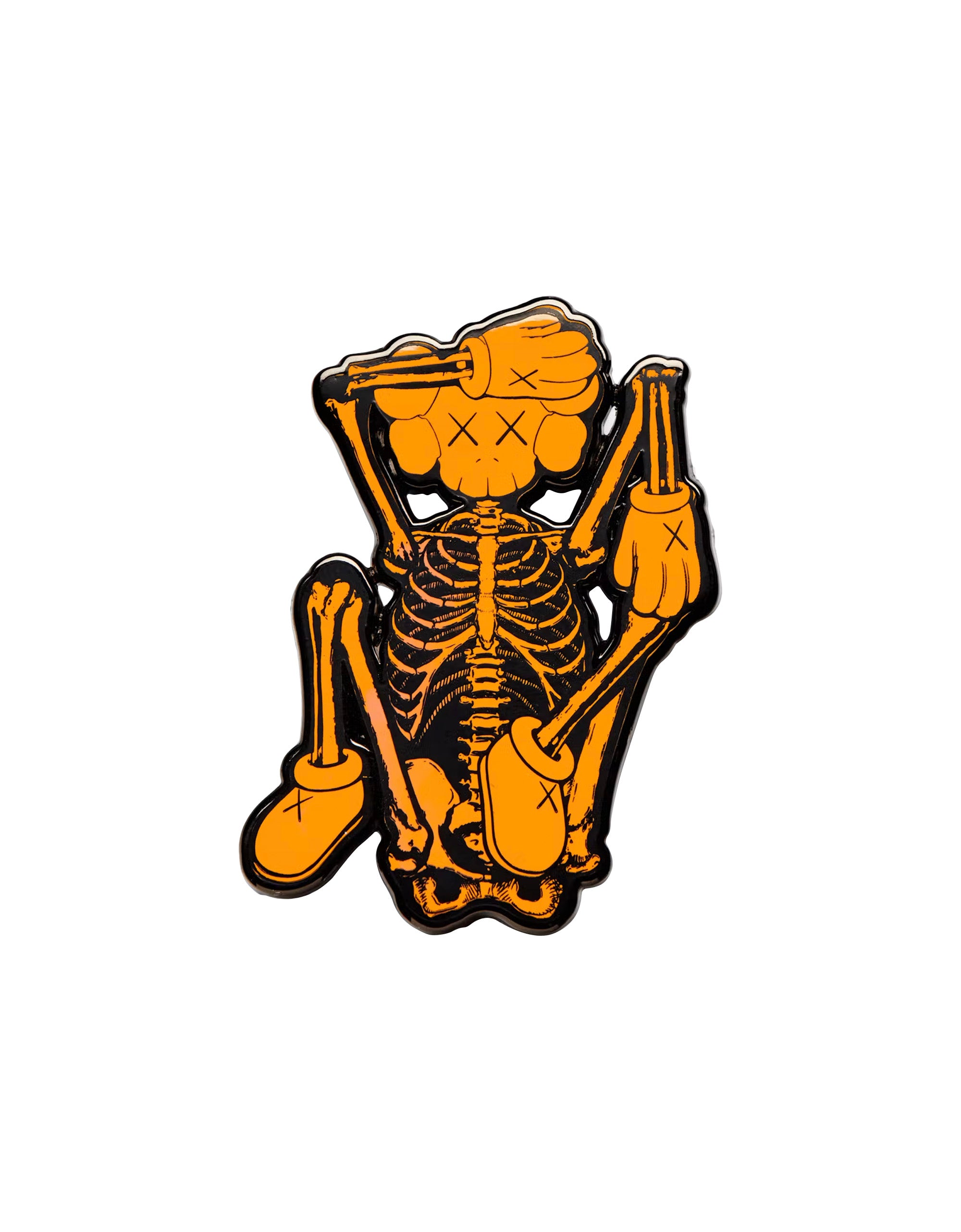 KAWS - Skeleton Orange Enamel Pin – TOY TOKYO