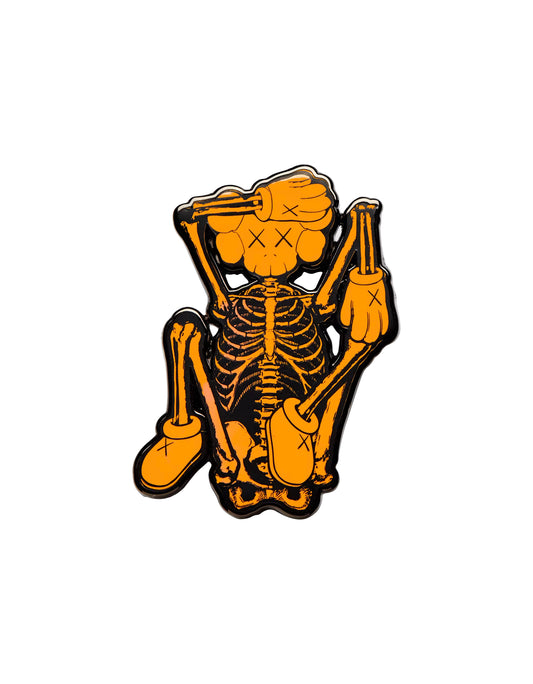 KAWS - Skeleton Orange Enamel Pin