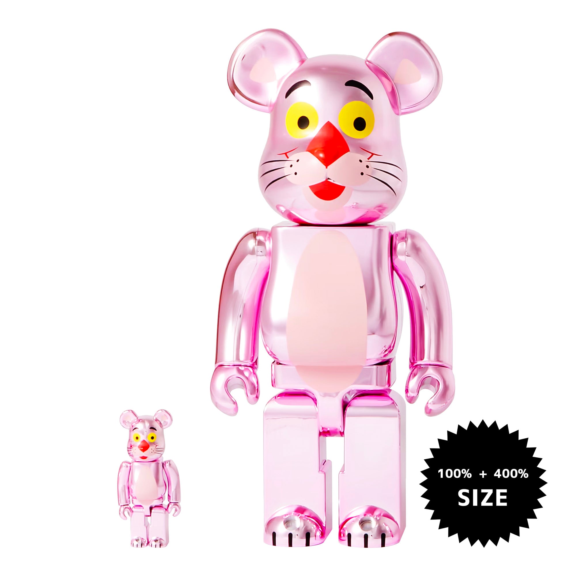 BE@RBRICK pink panther CHROME 100%&400%