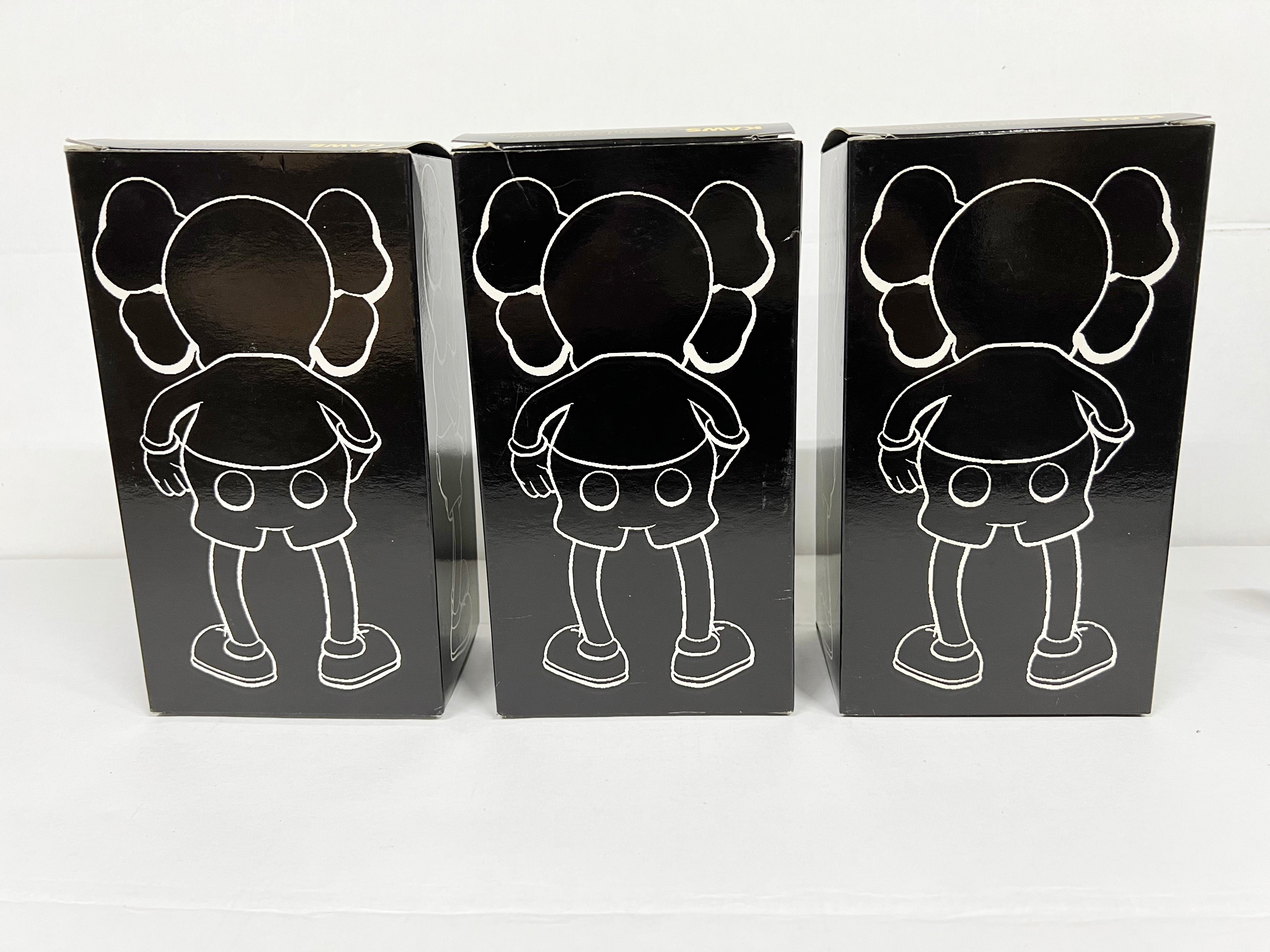 KAWS - Companion Hectic Set of 3 Brown, Black, Grey 1999