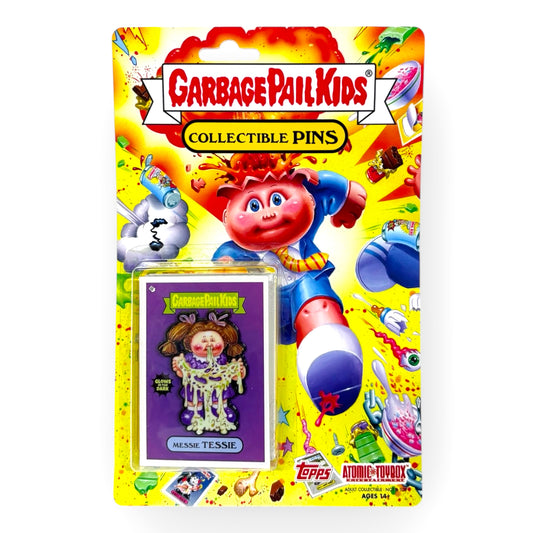 Garbage Pail Kids - Messie Tessie Glow in the Dark Enamel Pin and Trading Card