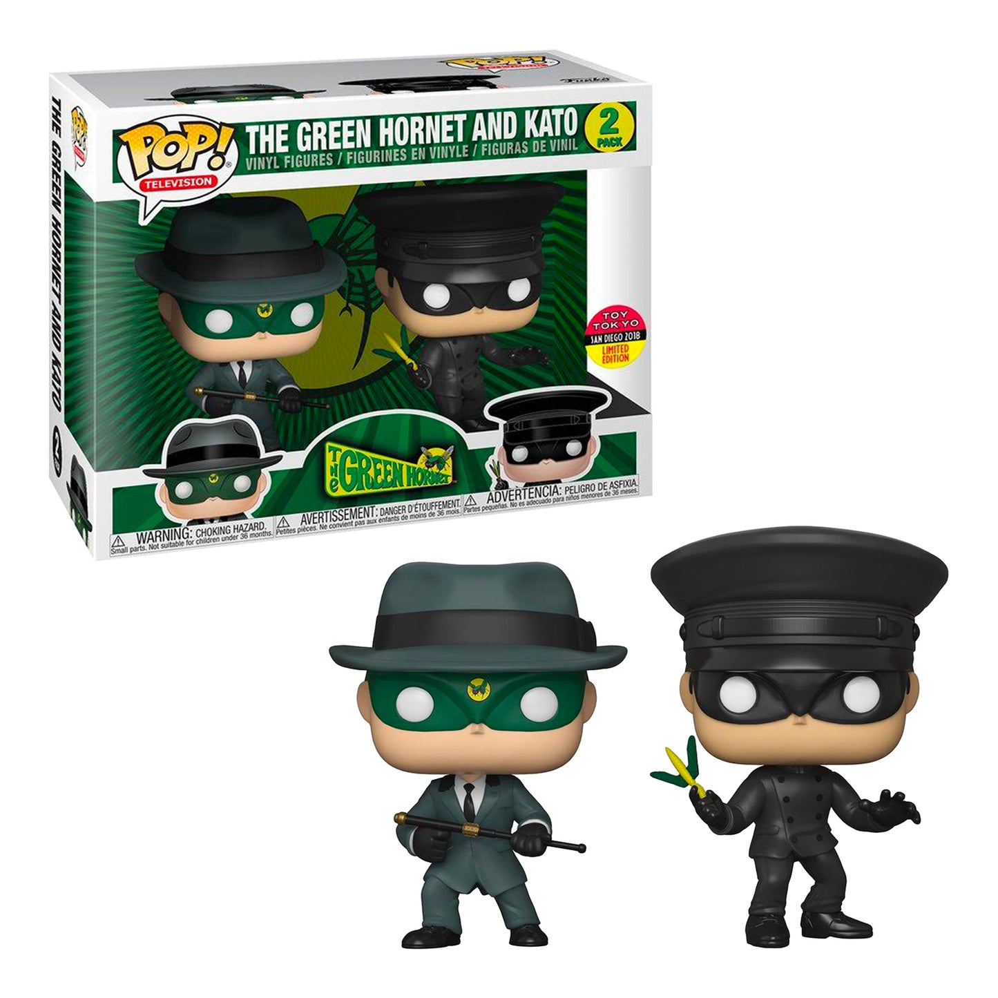 Funko Pop! Television: The Green Hornet and Kato 2 Pack SDCC 2018 Toy Tokyo Exclusive