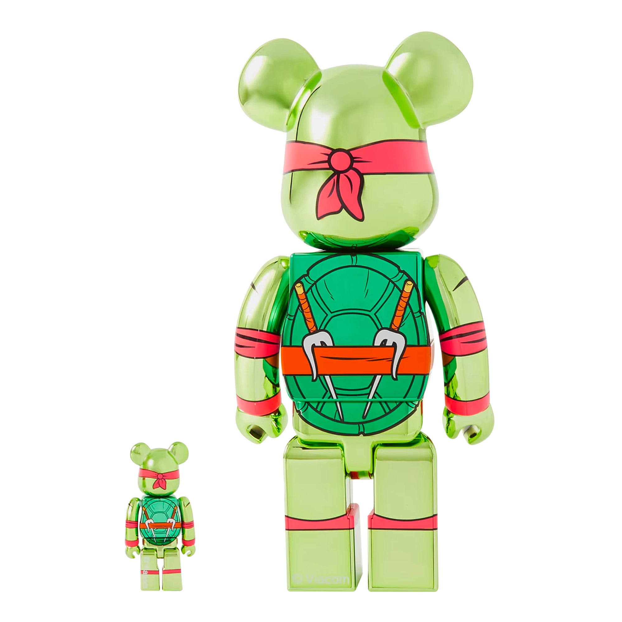 MEDICOM TOY: BE@RBRICK - TMNT Raphael Chrome 100% & 400%