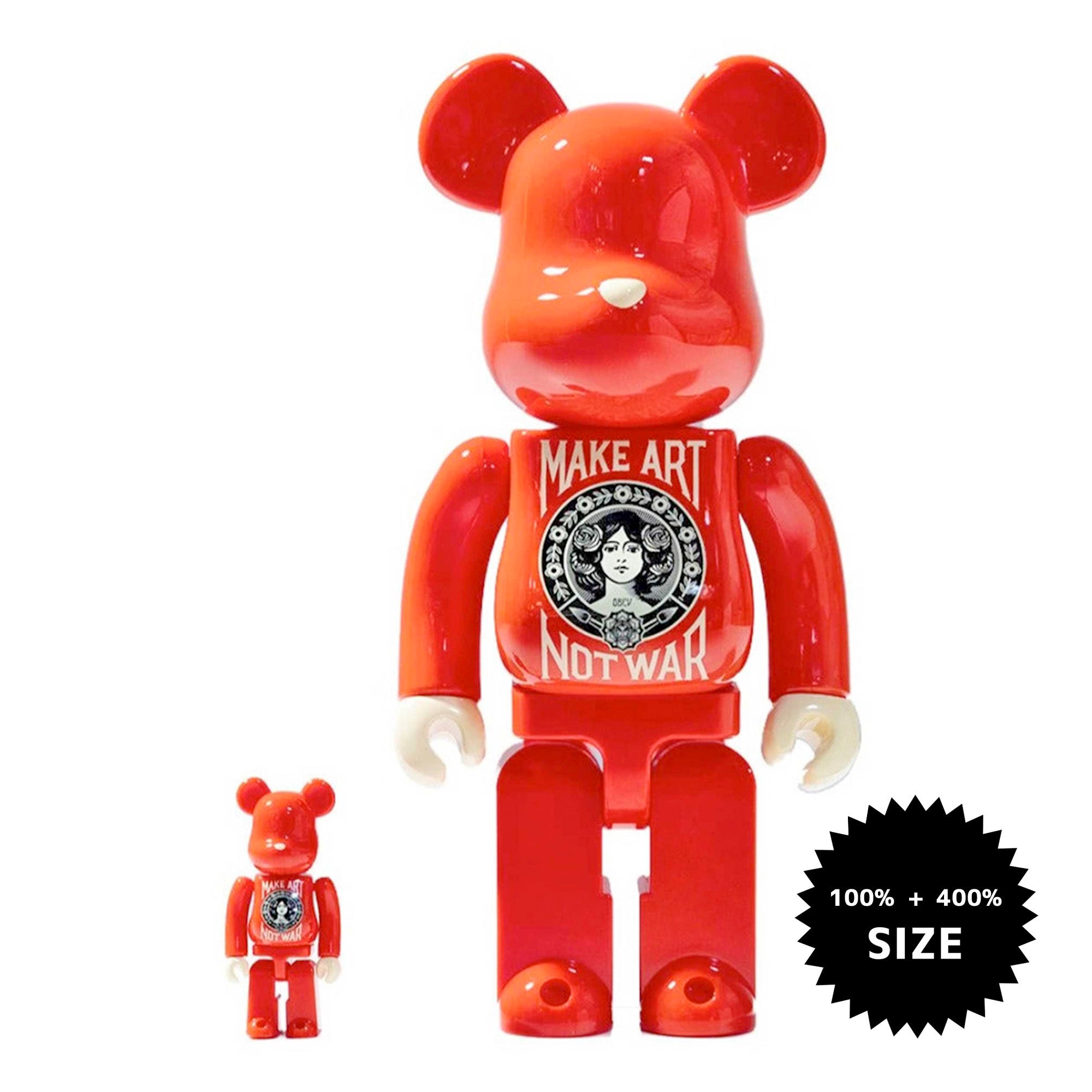 MEDICOM TOY: BE@RBRICK - Shepard Fairey DCON 2023 Make Art Not War 100% &  400%