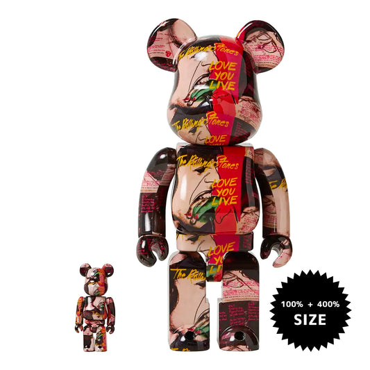 MEDICOM TOY: BE@RBRICK - Andy Warhol x The Rolling Stones "Love You Live" 100% & 400%