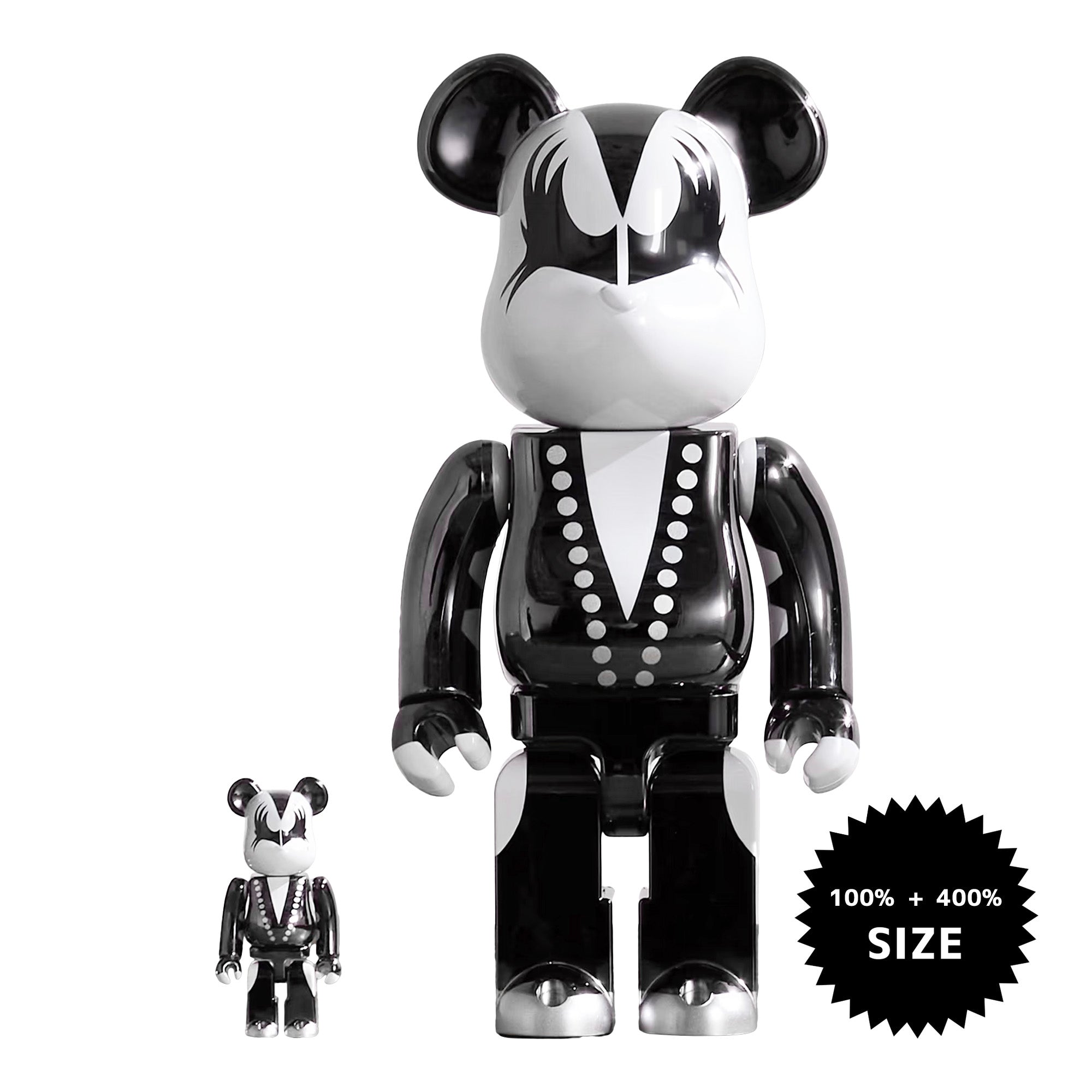 MEDICOM TOY: BE@RBRICK - KISS Demon Chrome 100% & 400%