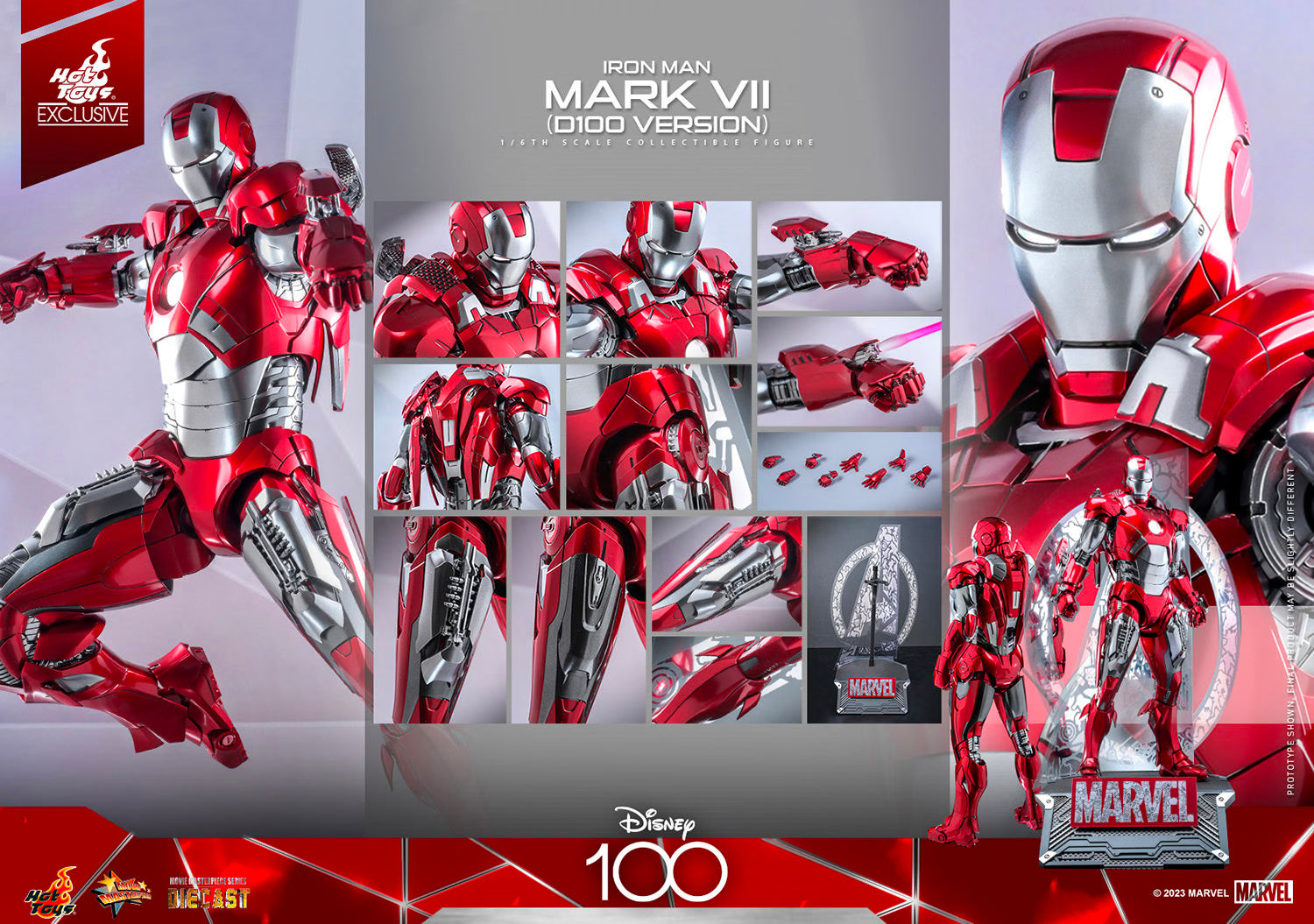 Hot Toys: Marvel - Iron Man Mark VII (D100 Version) Sixth Scale