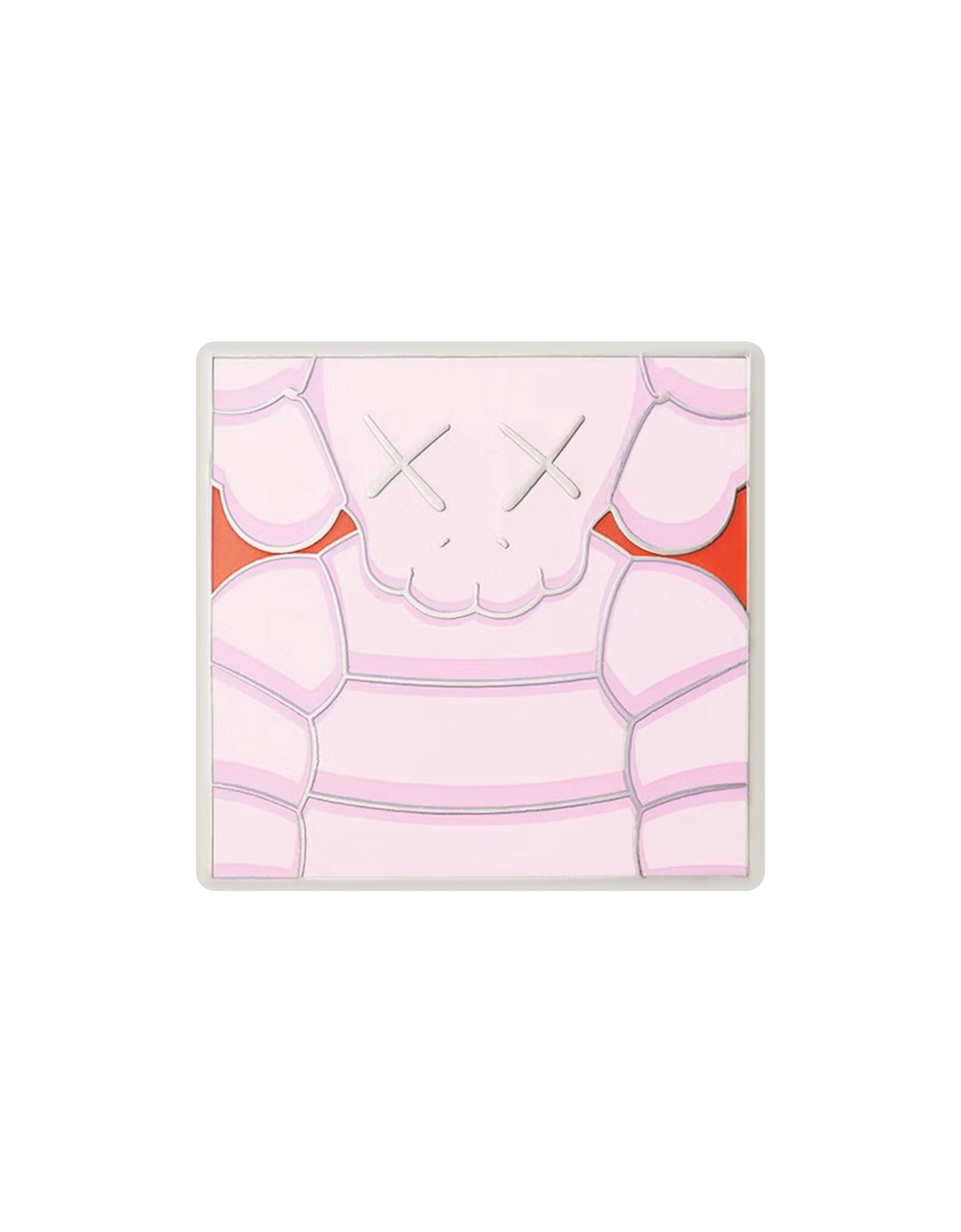 KAWS - Brooklyn Museum WHAT PARTY Square Chum Pink Enamel Pin