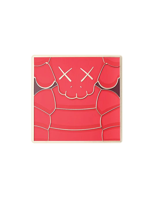 KAWS - Brooklyn Museum WHAT PARTY Square Chum Red Enamel Pin