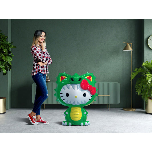 Kidrobot x Hello Kitty - Green Kaiju Monster Art Giant Fiberglass 36" Tall Figure Limited Edition