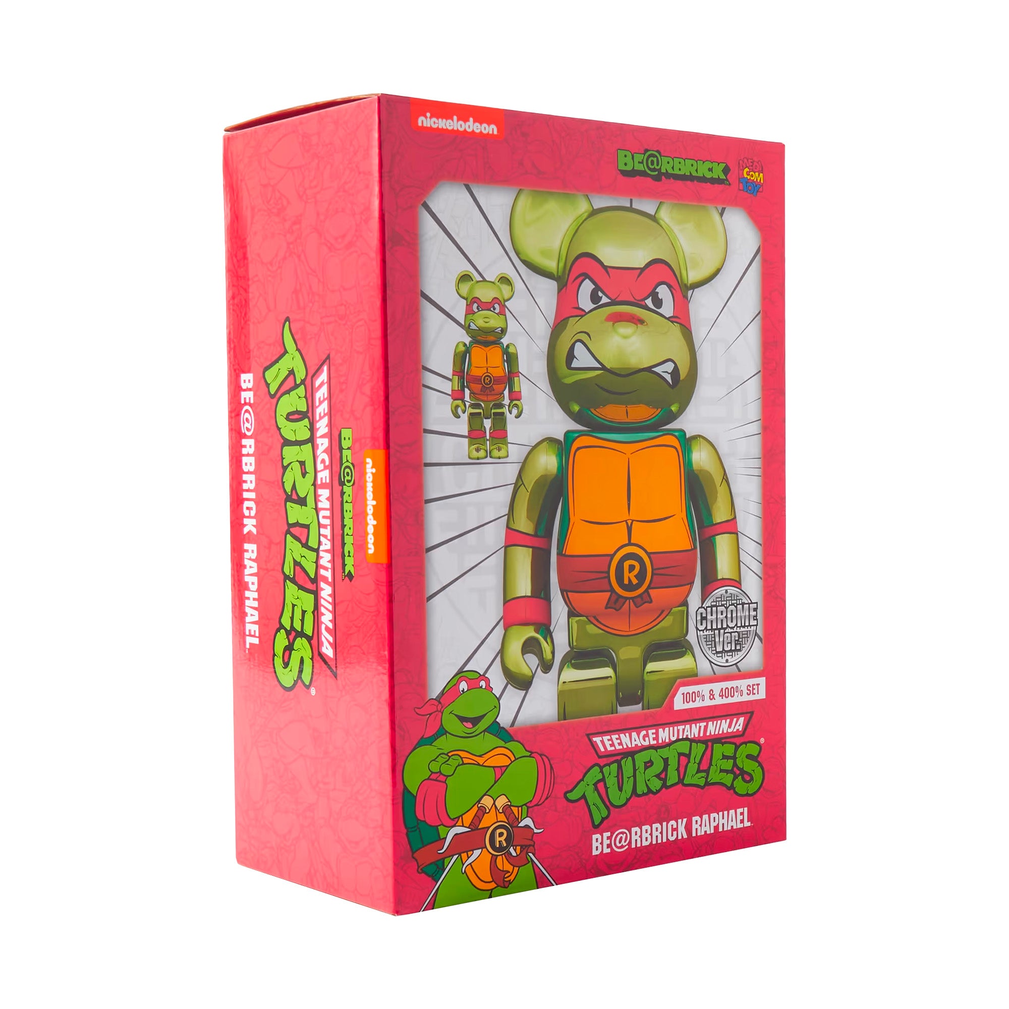 MEDICOM TOY: BE@RBRICK - TMNT Raphael Chrome 100% & 400%