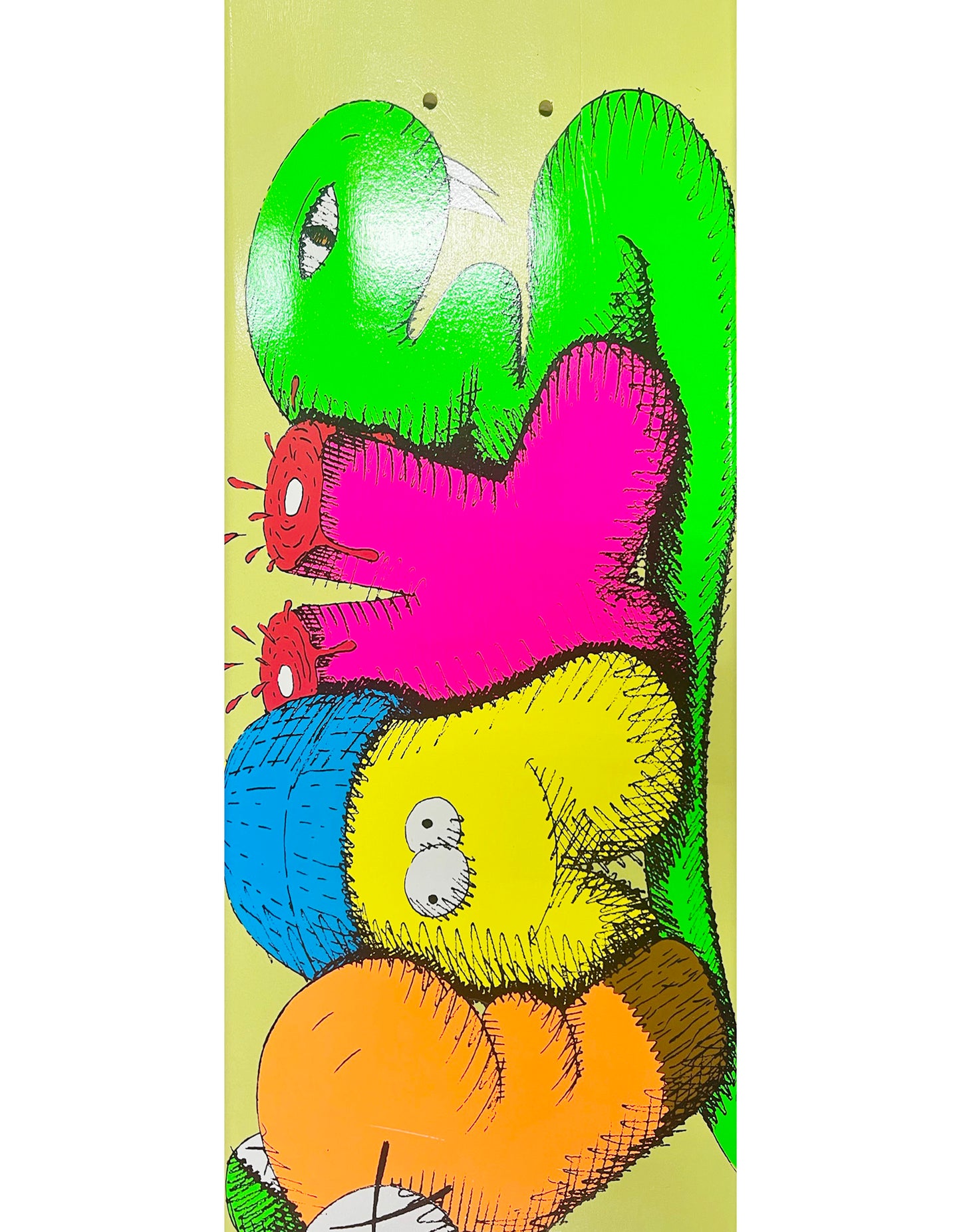 KAWS - "Fake" Yellow Skateboard Deck, 2007 (Not Sealed)