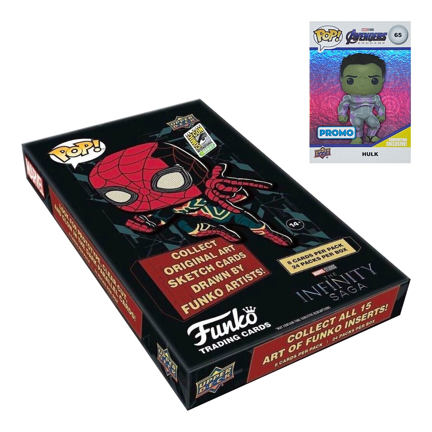 Funko Pop Upper Deck Marvel Trading Cards Box with Hulk Promo Card SDCC 2023 Debut Set