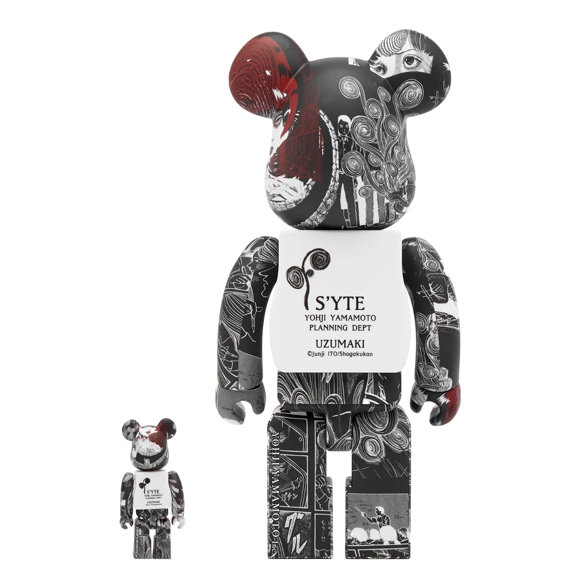 MEDICOM TOY: BE@RBRICK - S'YTE x Junji Ito UZUMAKI 100% & 400