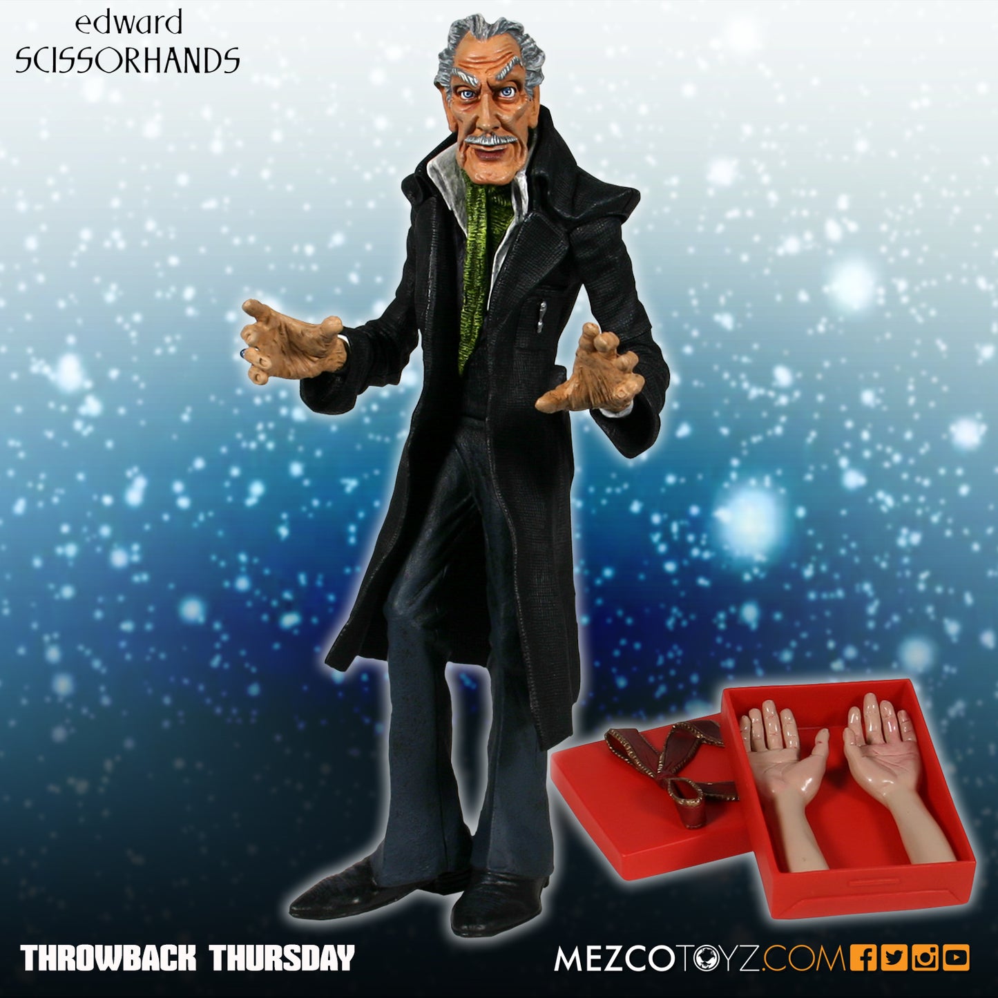MEZCO TOYZ: Edward Scissorhands - The Professor Vinyl Figure