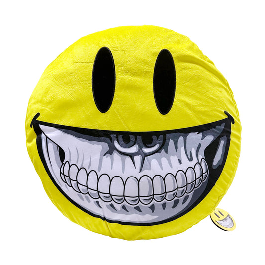 Ron English - Smiley Grin Pillow Yellow 40 cm