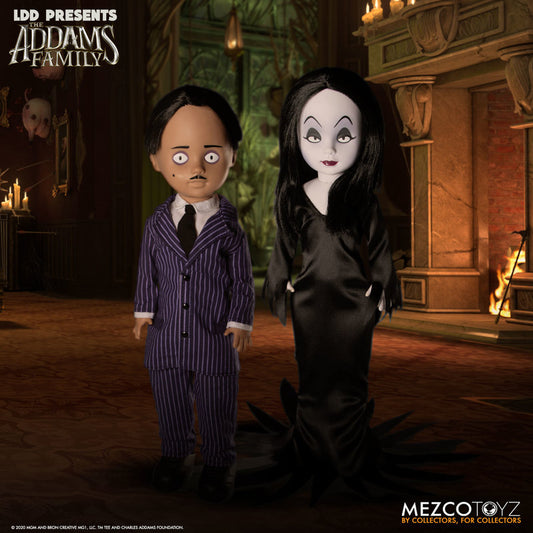 MEZCO TOYZ: LDD Presents - The Addams Family: Gomez & Morticia 10" Tall Figure
