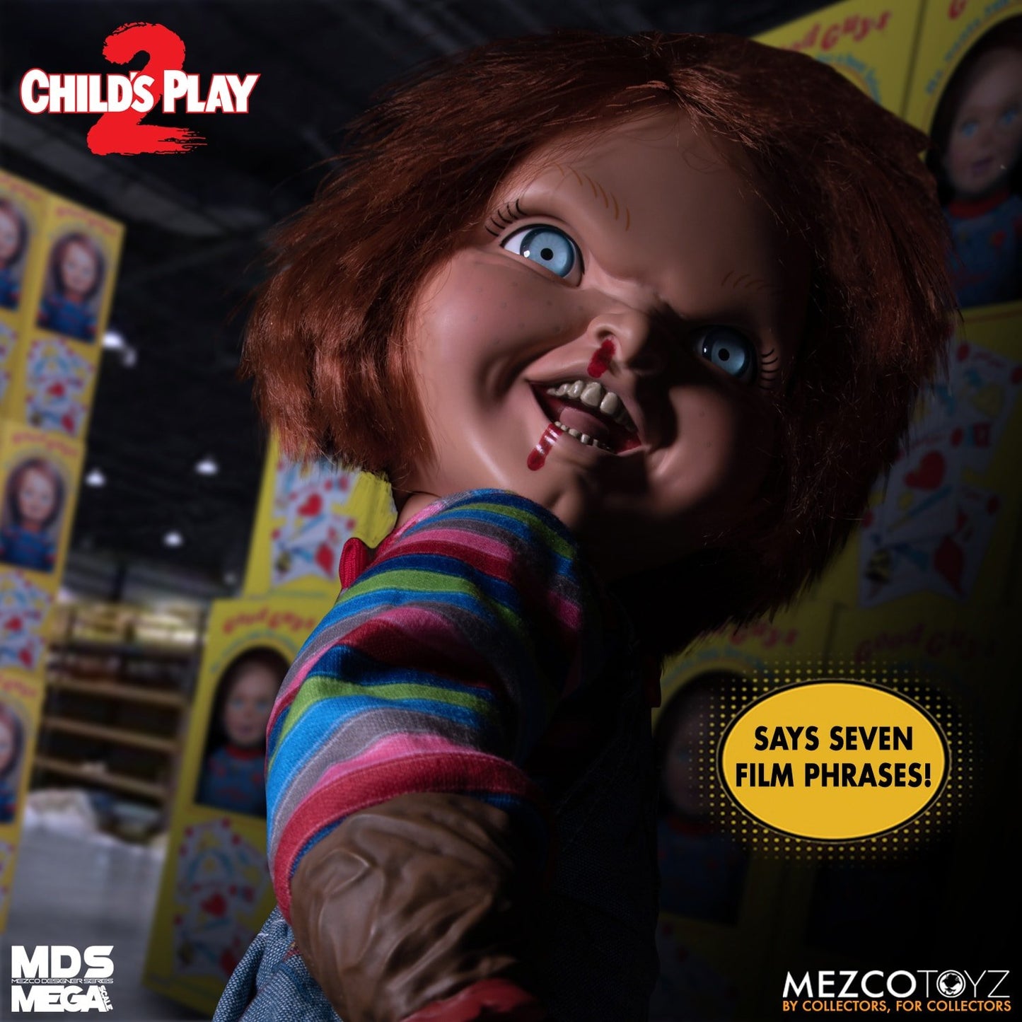 Mezco Toyz: MDS Mega Scale - Child's Play 2 Talking Menacing Chucky 15" Figure