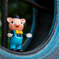 Pointless Island: 3 little Pigs Carnival Edition Blue 3.74" Tall Sofubi Figure