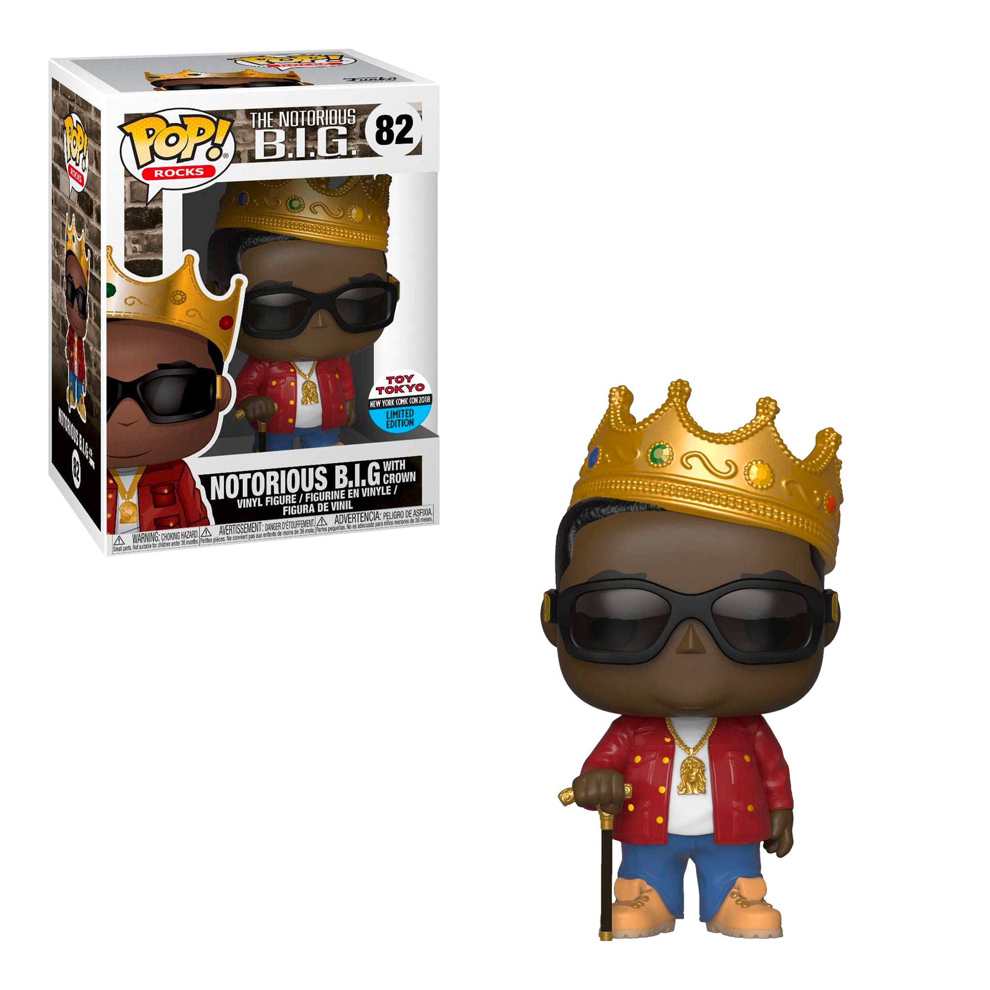 Funko Pop Rocks The Notorious B.I.G. 82 with Crown NYCC 2018 Toy To TOY TOKYO