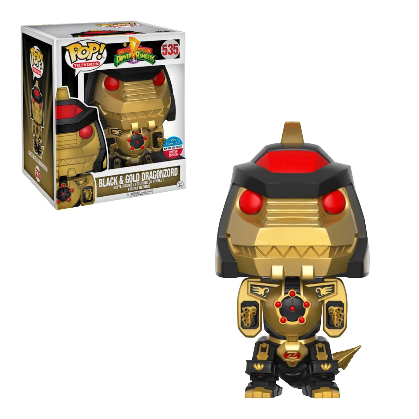 Funko Pop! Television: Mighty Morphin Power Rangers - Black & Gold Dragonzord #535 NYCC 2017 Toy Tokyo Exclusive
