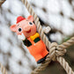 Pointless Island: 3 little Pigs Carnival Edition Orange 3.74" Tall Sofubi Figure