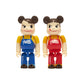 MEDICOM TOY: BE@RBRICK - Peko-chan & Poko-chan Hello Version 2 Pack 100%
