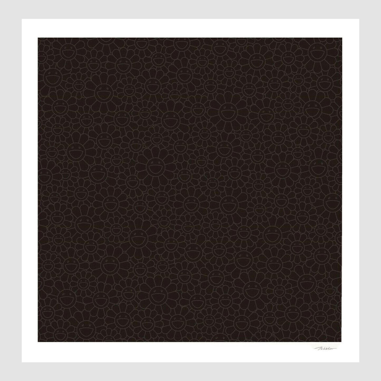Takashi Murakami - Black Flowers Square Print Limited Edition of 300