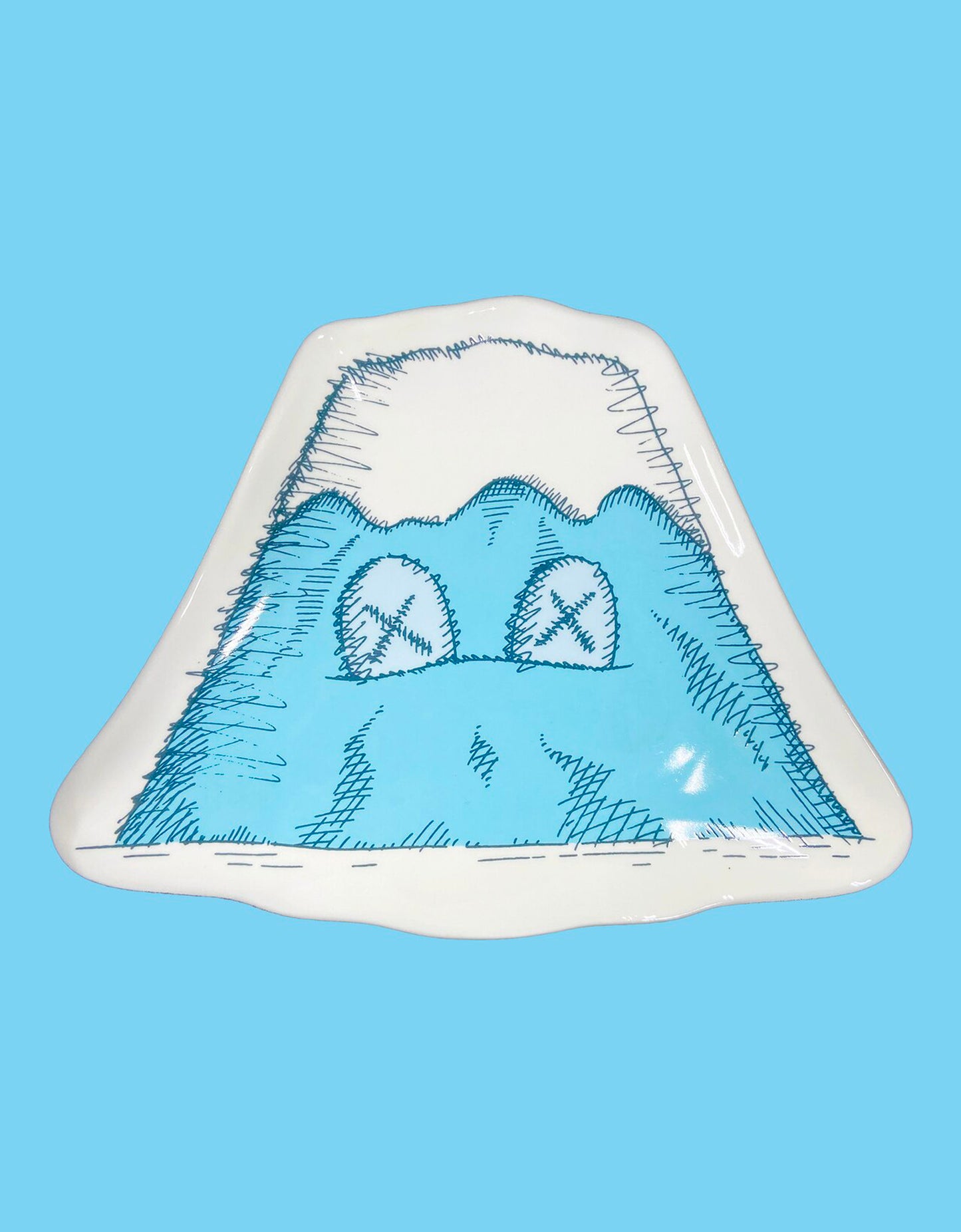 KAWS: Holiday - JAPAN Mount Fuji Ceramic Plate Set of 4 Multicolor