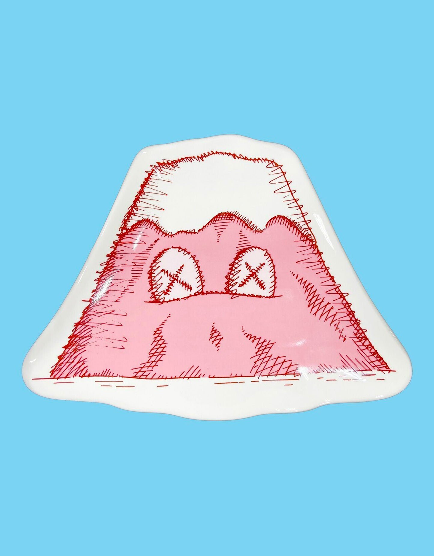 KAWS: Holiday - JAPAN Mount Fuji Ceramic Plate Set of 4 Multicolor