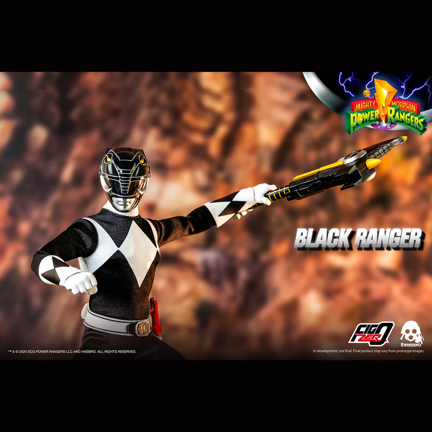 Threezero x FigZero: Mighty Morphin Power Rangers - Black Ranger 12" Tall Figure