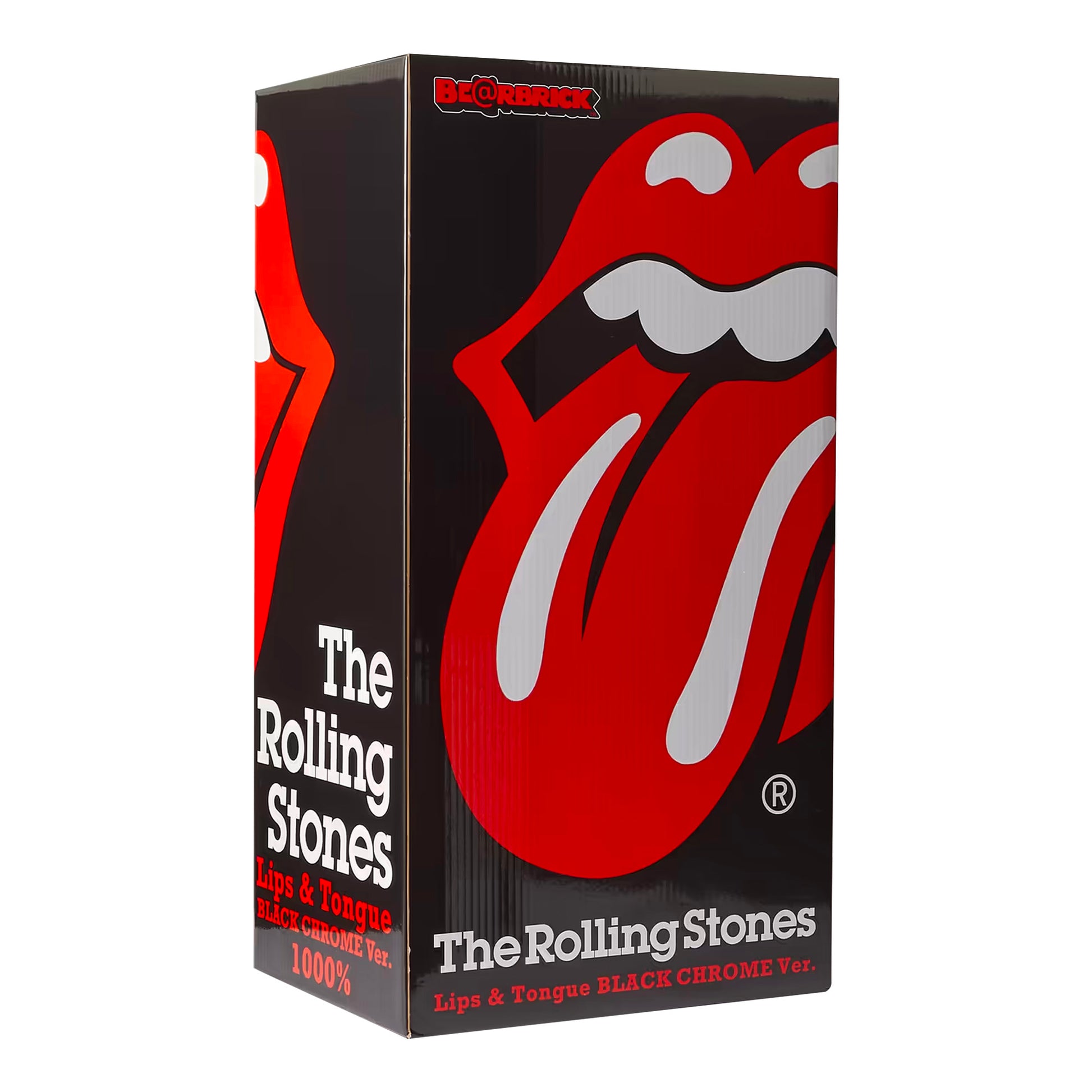 Bearbrick x The Rolling Stones Lips & Tongue 1000% Black Chrome Ver. - US