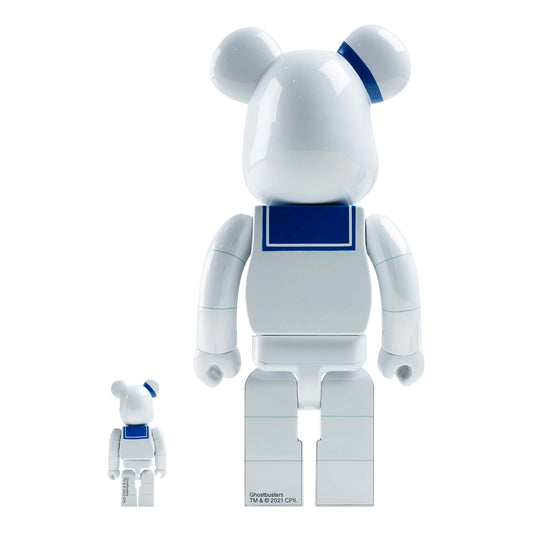 MEDICOM TOY: BE@RBRICK - Ghostbusters Stay Puft Marshmallow Man White Chrome 100% & 400%