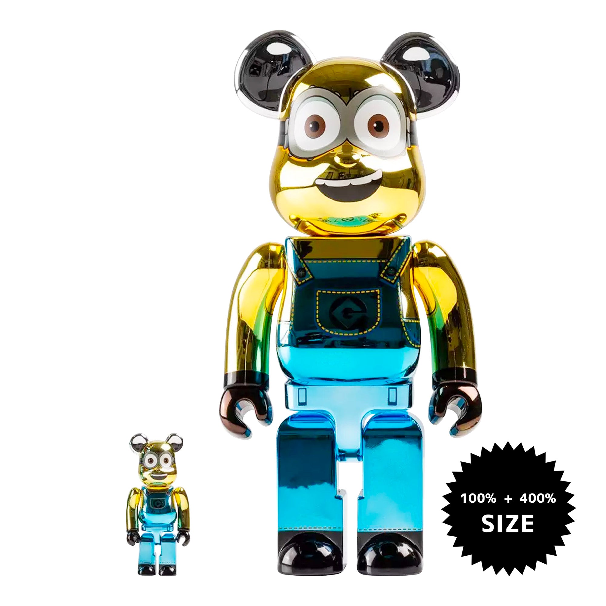 BE@RBRICK DAVE CHROME Ver. 100％ & 400％ ミニオン Minion デイブ