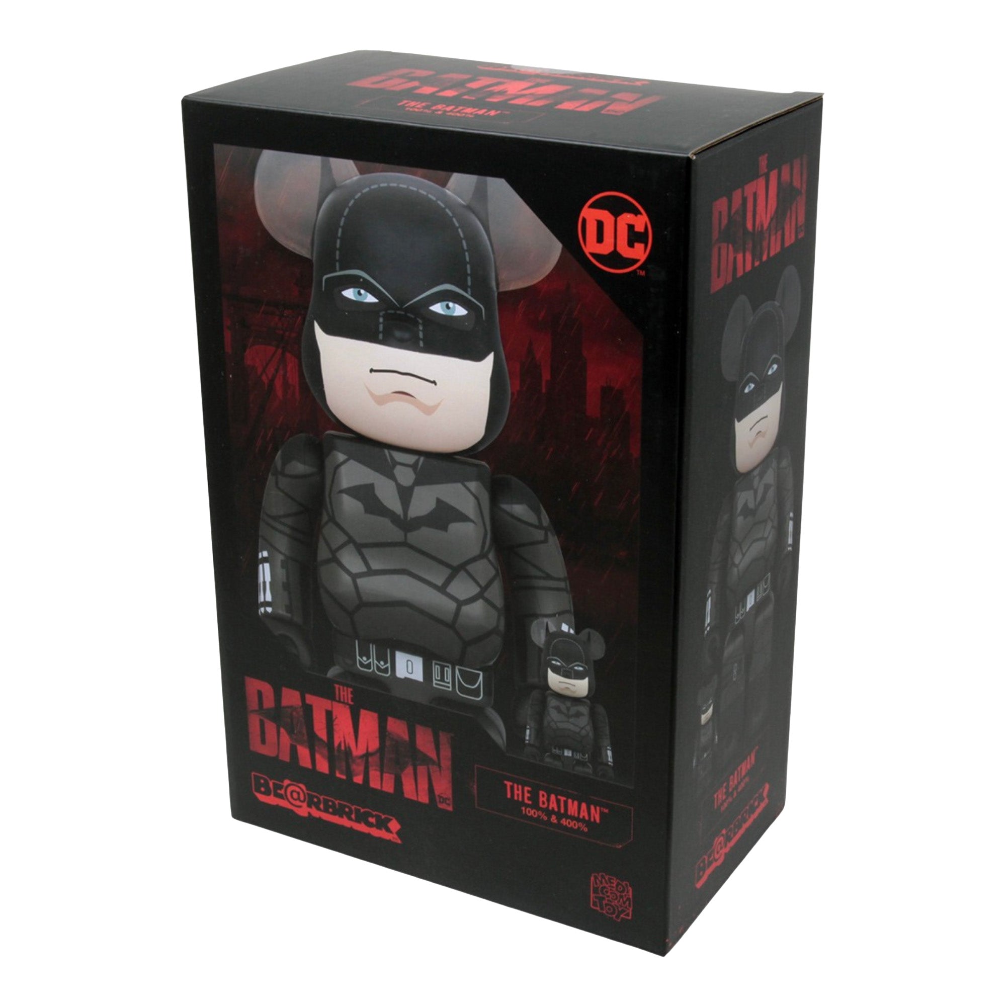 メディコム Medicom DC The Batman 100 400 Bearbrick Figure Set (black)