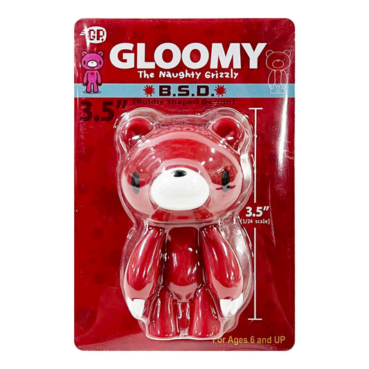 Gloomy The Naughty Grizzly: Boldly Shaped Design - Gloomy CGP-129 Red 3.5" Tall Vinyl Figure