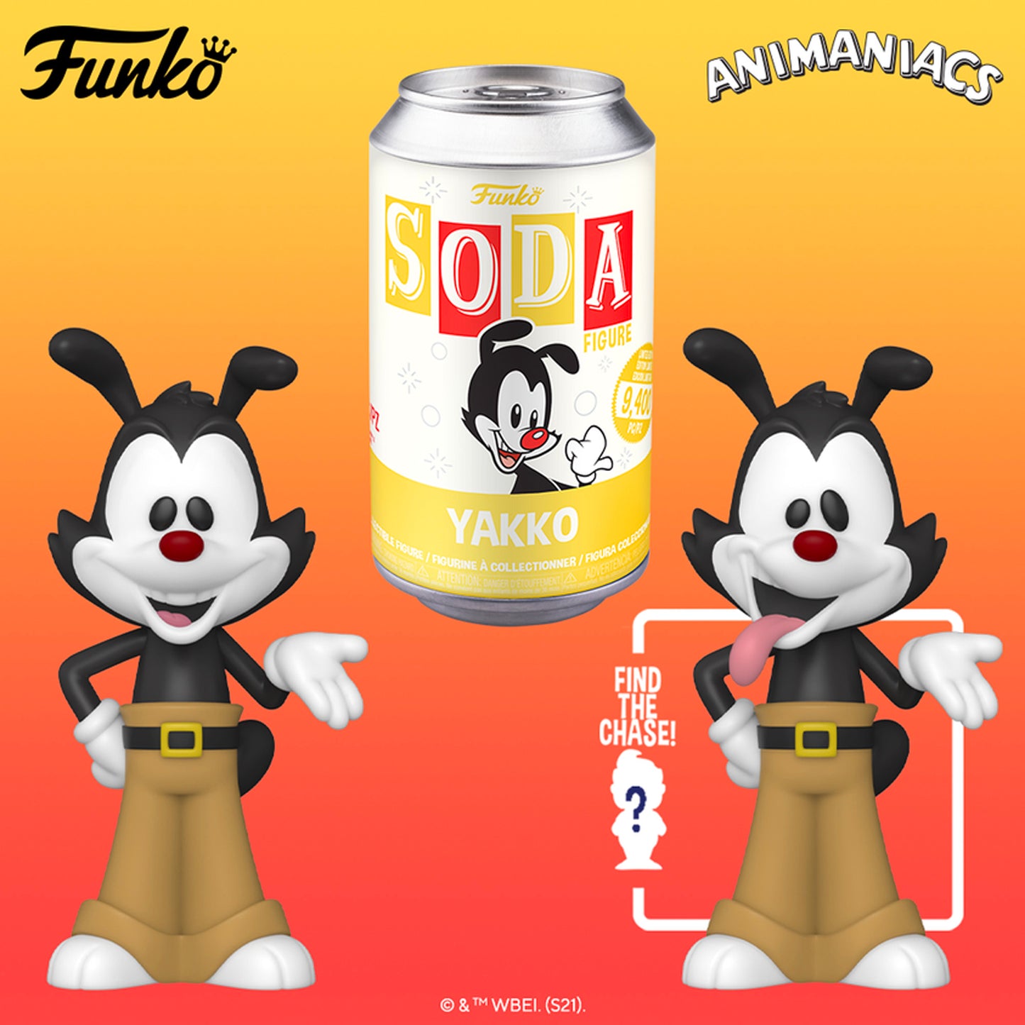 Funko Vinyl SODA: Animaniacs Yakko 9,400 Limited Edition (1 in 6 Chance at Chase)