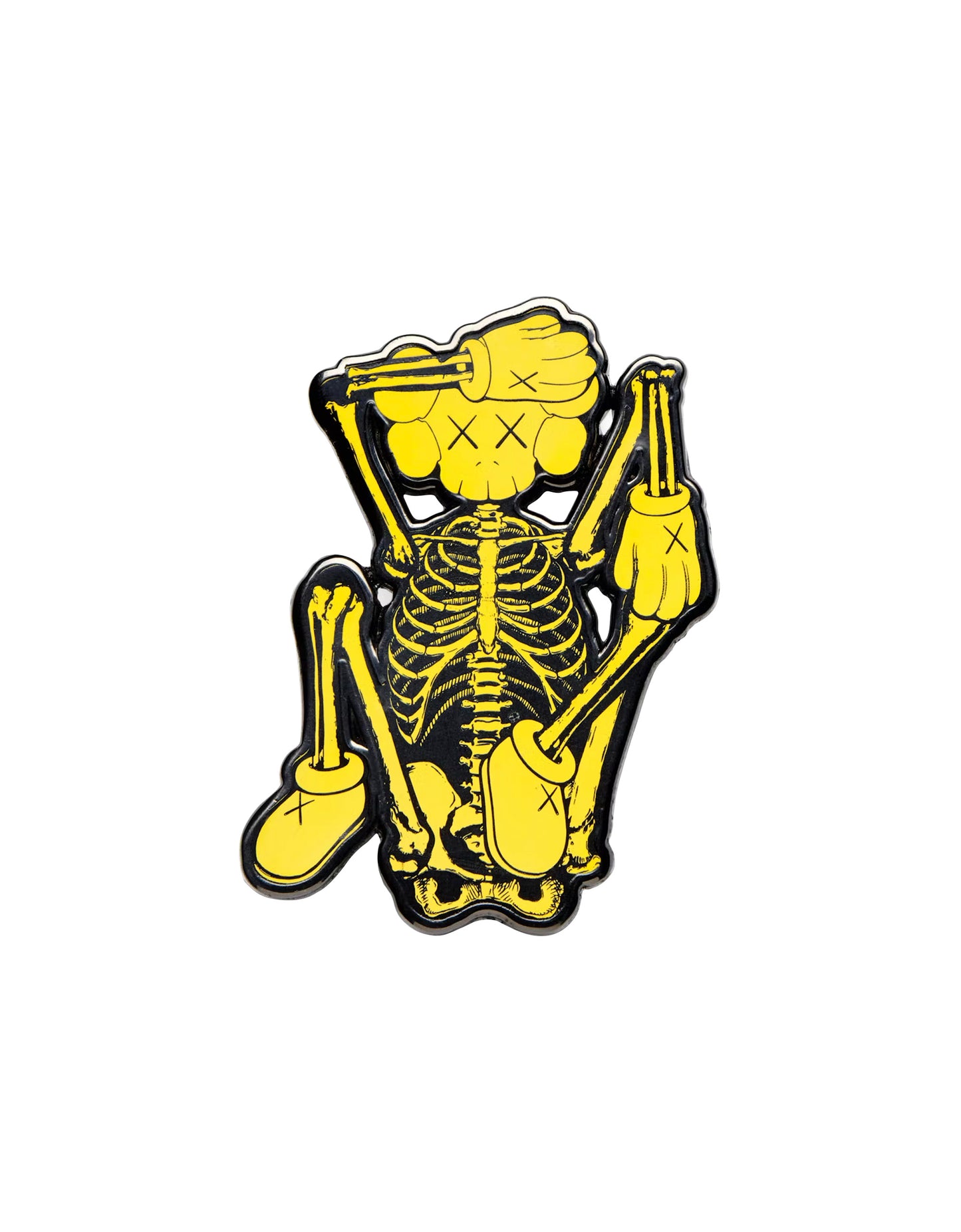 KAWS - Skeleton Yellow Enamel Pin