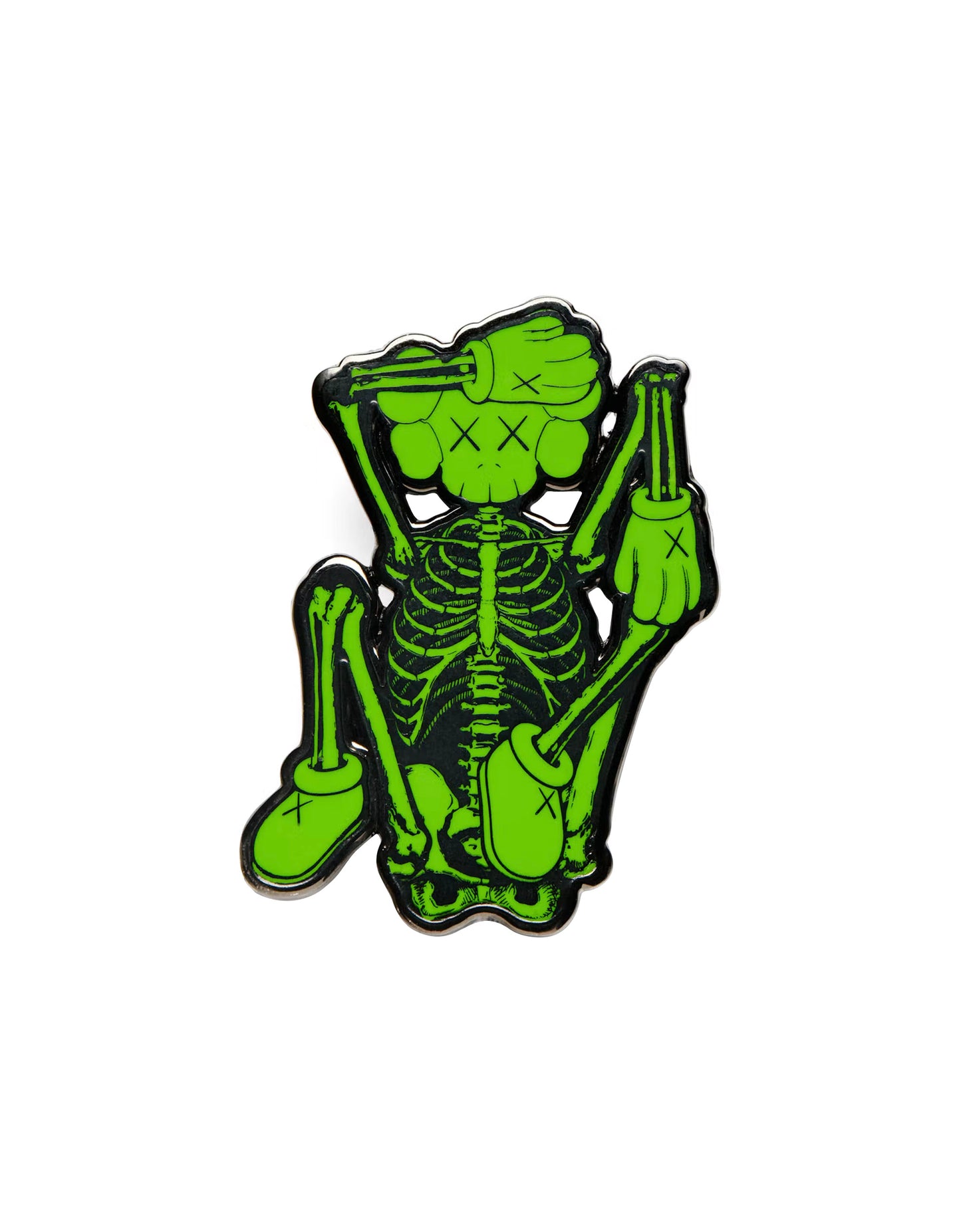 KAWS - Skeleton Green Enamel Pin
