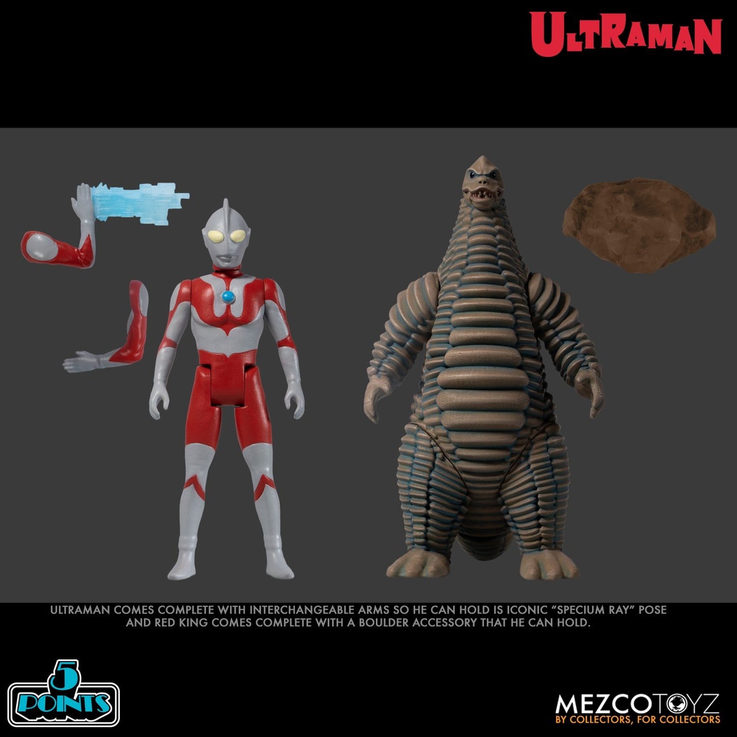 MEZCO TOYZ: 5 Points - Ultraman & Red King Boxed Set 3.75" Tall Figure