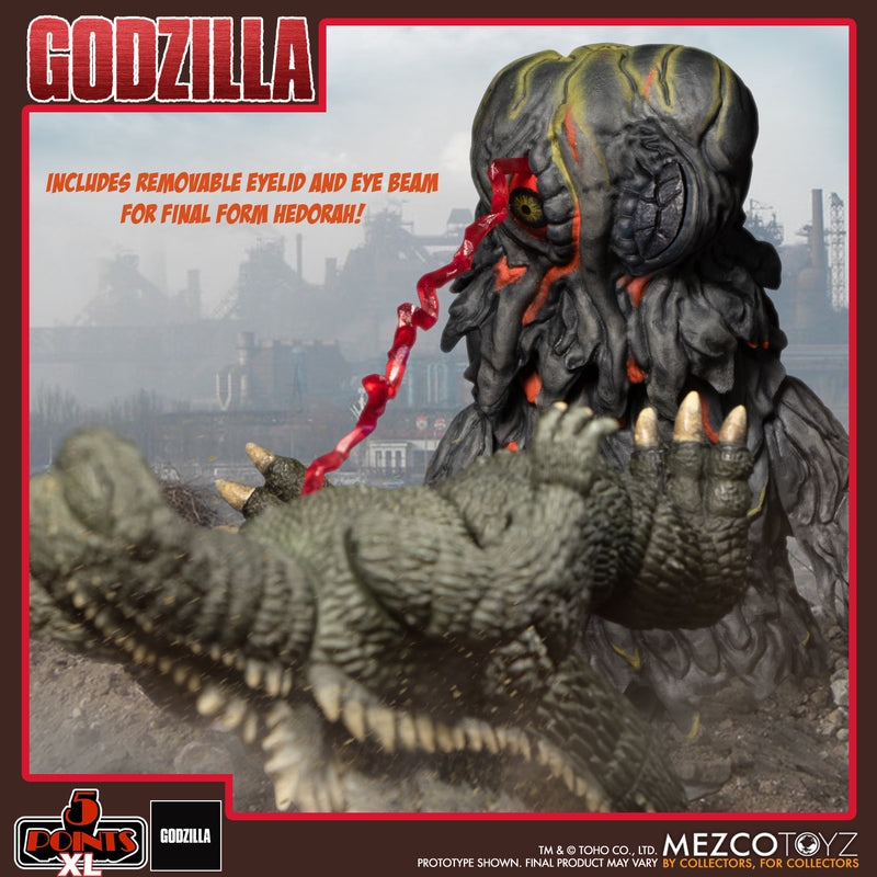 MEZCO TOYZ: 5 POINTS XL - Godzilla vs Hedorah (1971) Three Figure Boxed Set