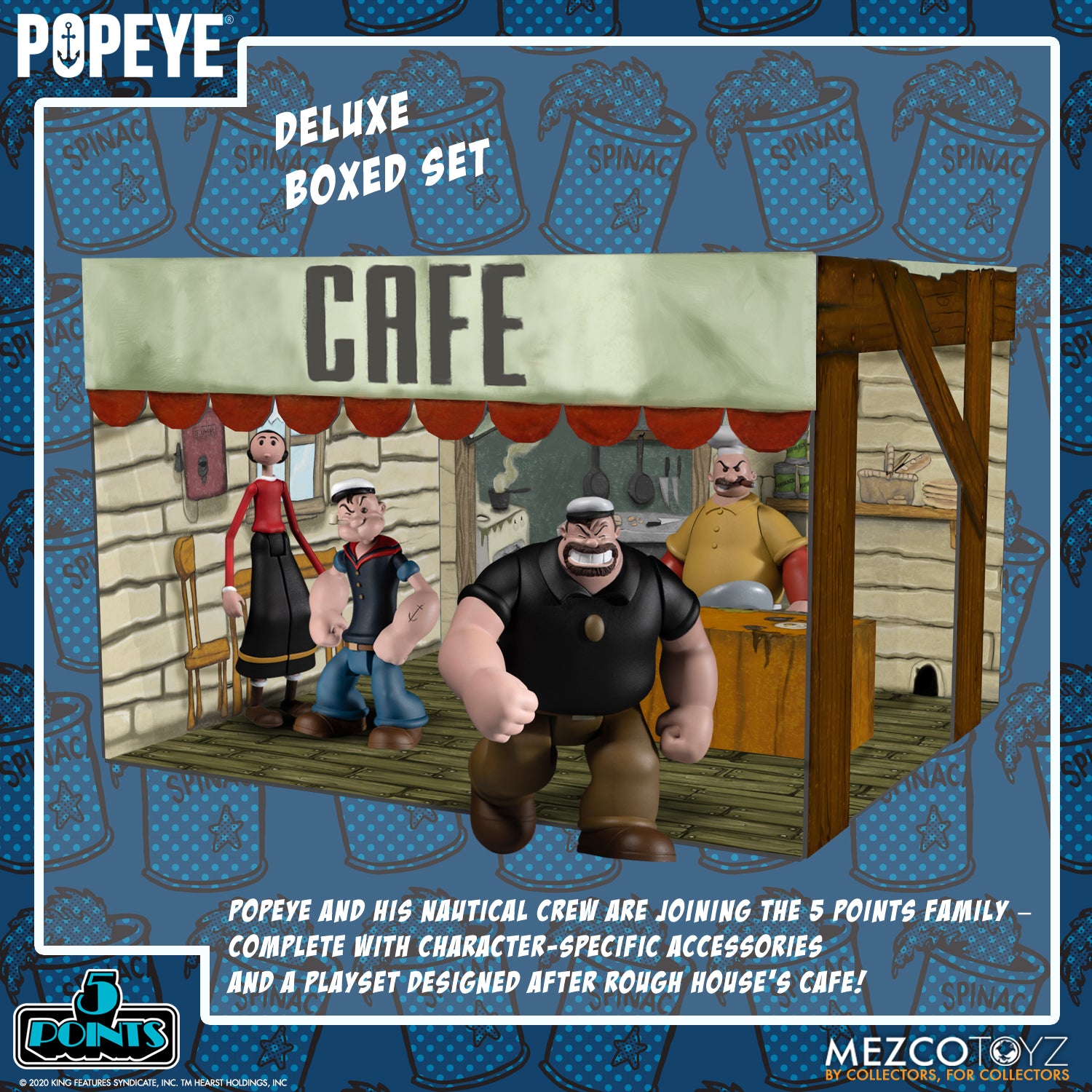 MEZCO TOYZ: 5 Points - Popeye Deluxe Boxed Set 3.75